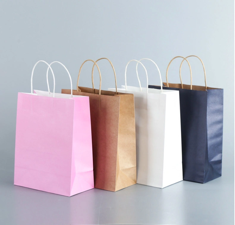 Brown Sos Paper Kraft Bags with Paper Tape Handles