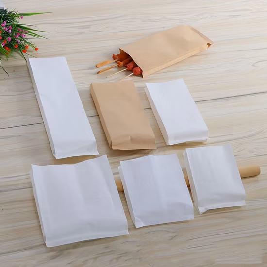 Customized Food Packing Pinch Bottom Greasepfoof Paper Bag