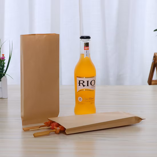 Customized Food Packing Pinch Bottom Greasepfoof Paper Bag