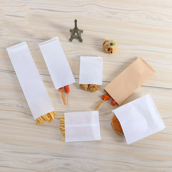 Customized Food Packing Pinch Bottom Greasepfoof Paper Bag