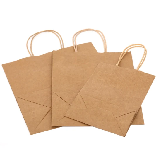 Papier kraft jetable, sac à main en papier kraft blanc, sans poignée, protection de l'environnement, sac en papier dégradable