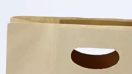 Emballage cadeau alimentaire Sacs en papier brun avec poignée découpée