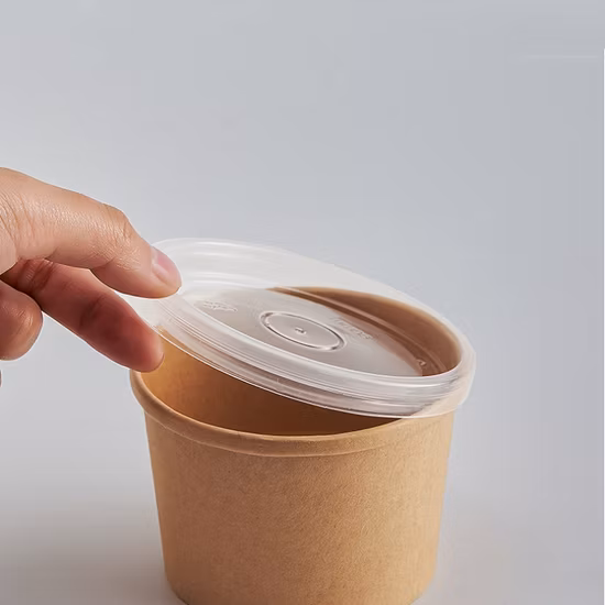 Seau à pop-corn en papier kraft biodégradable et compostable respectueux de l'environnement pour soupe chaude