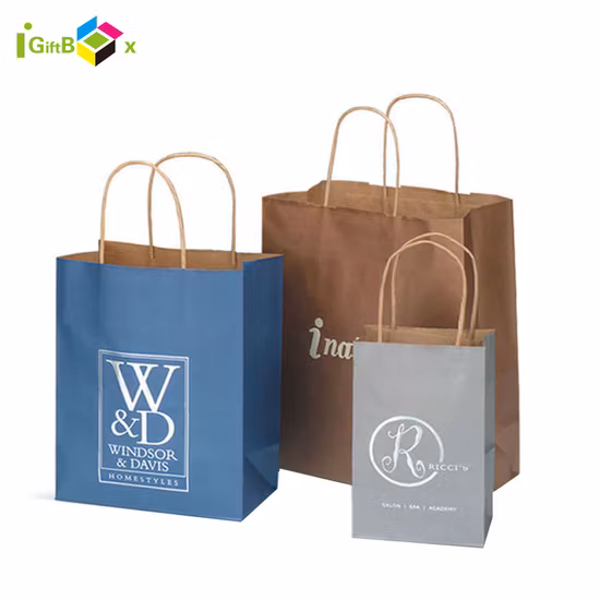 Designer de luxe personnalisé en gros noir mat Logo de mode imprimé emballage Kraft Shopping cadeau sac en papier cosmétiques/vêtements/cadeaux