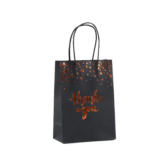 Logo sur mesure imprimé Restaurant à la mode emballage à emporter saisir poignée torsadée cadeau épicerie shopping sac en papier Kraft rose