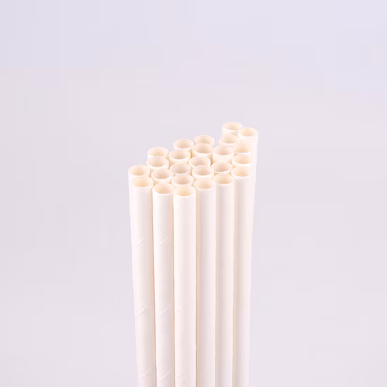 Paille de papier compostable jetable de partie avec la couleur blanche simple
